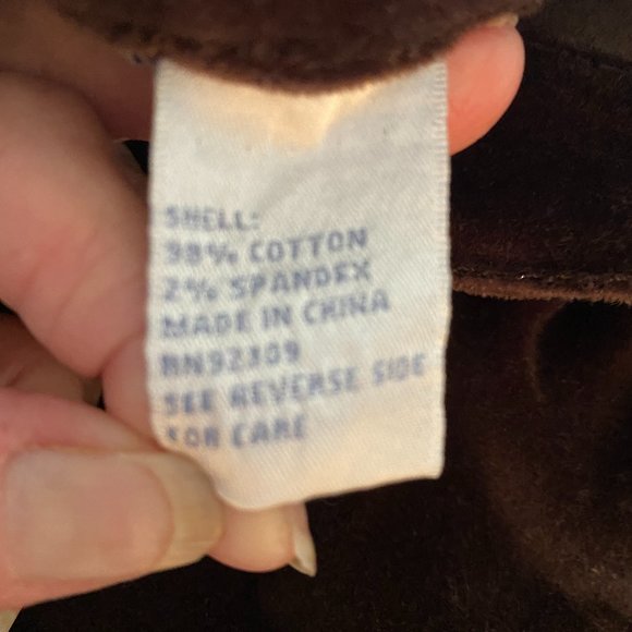 EUC~DG2 Diane Gilman Stretch Velvet straight leg Jean Women's~Brown sz 12 - Picture 11 of 12